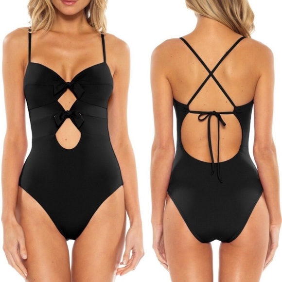BECCA Other - Becca Swim Black  Tie Front One Piece swimsuit S